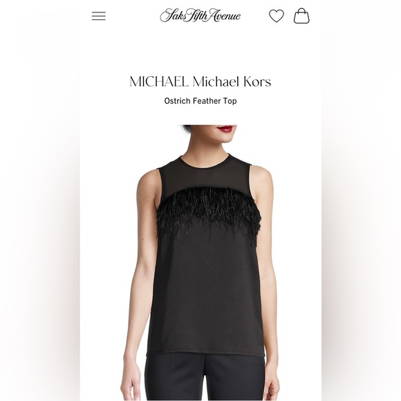 ‼️$5 SALE‼️ MICHAEL KORS Ostrich Feather Top - Picture 3 of 10